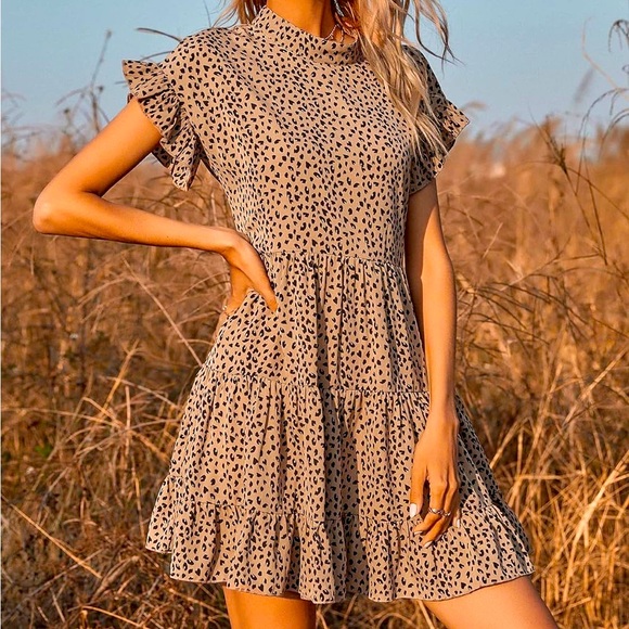 Beautiful Stylish Sexy Leopard Print Short Dress - Picture 6 of 16